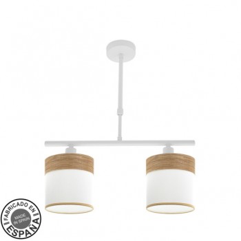 Distribuidor - Lâmpadas Diversas | Lâmpadas Modernas | LAMPARA CLOE 2XE14 BLANCA/BLANCA-MADERA CLARA REGX43X14 CM Ref: 175452085